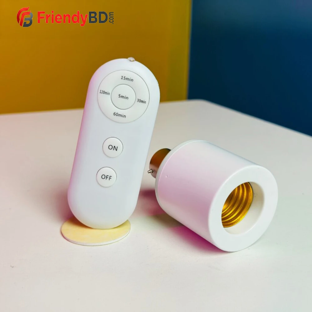 B22 to E27 LED Lamp Holder with Wireless Remote & Timer