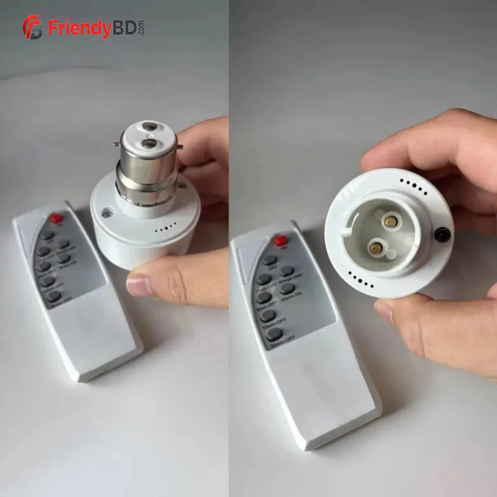 Smart B22 to B22 IR Lamp Holder with Wireless Remote & Timer